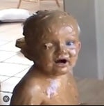 Kid spelling Nutella