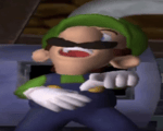 Luigi laughing