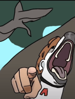 AQUINO PERRO RIENDOSE