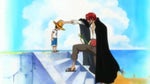 Shanks gives Luffy his hat