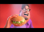 Grubhub ad but everytime there's a crunch it speeds up